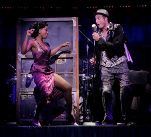 Felicia Boswell (Felicia) & Bryan Fenkart (Huey) in the national tour of Memphis at Atlanta's Fox Theatre